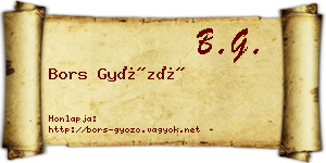 Bors Győző névjegykártya